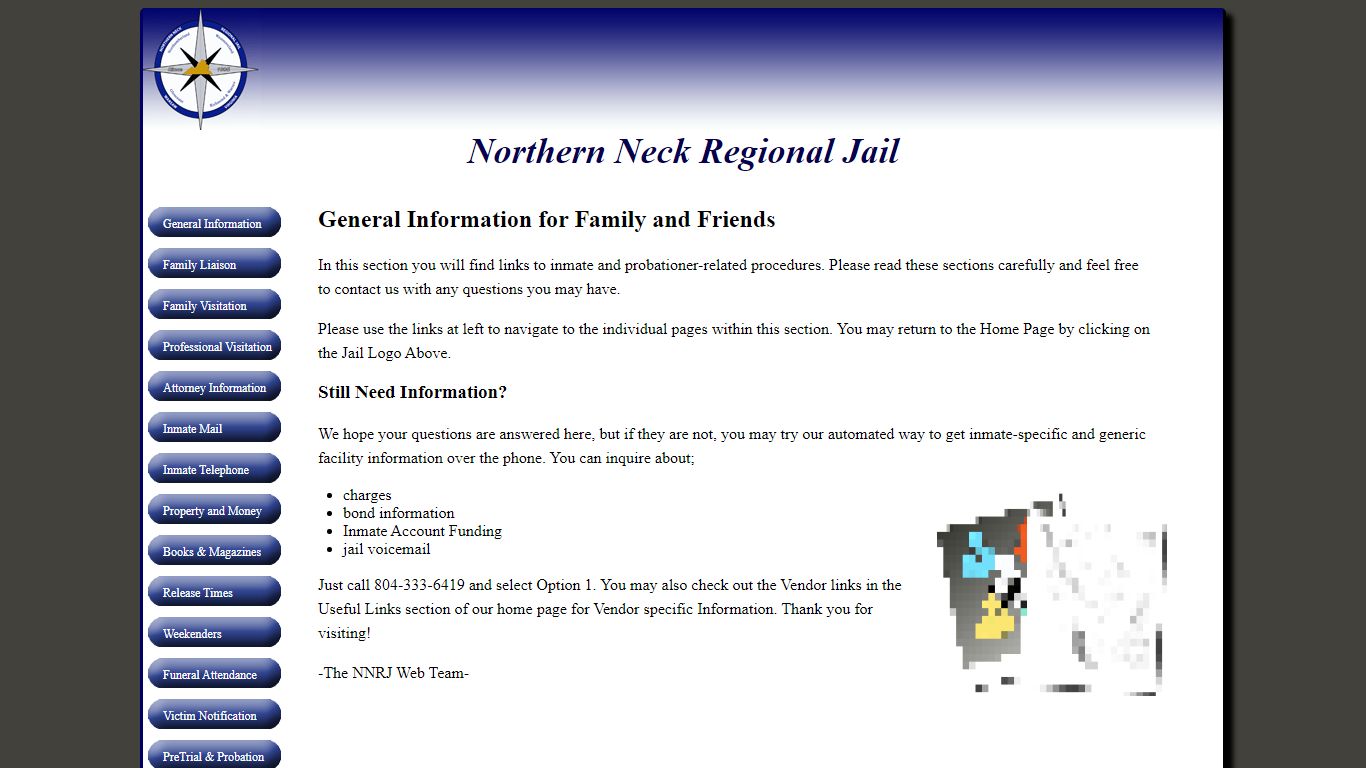 Inmate Information - Welcome to Northern Neck Regional Jail